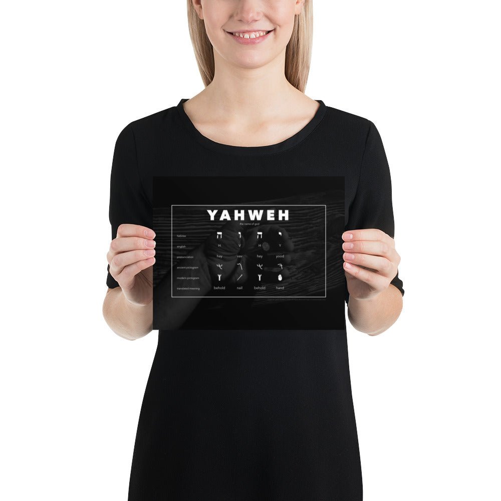 Photo paper poster - Living Word - Yahweh - Behold the Hand Behold the Nail - Creation Awaits