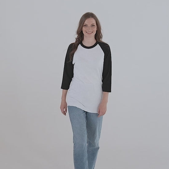 Unisex ¾ Sleeve Raglan Shirt  Tultex 245.mp4