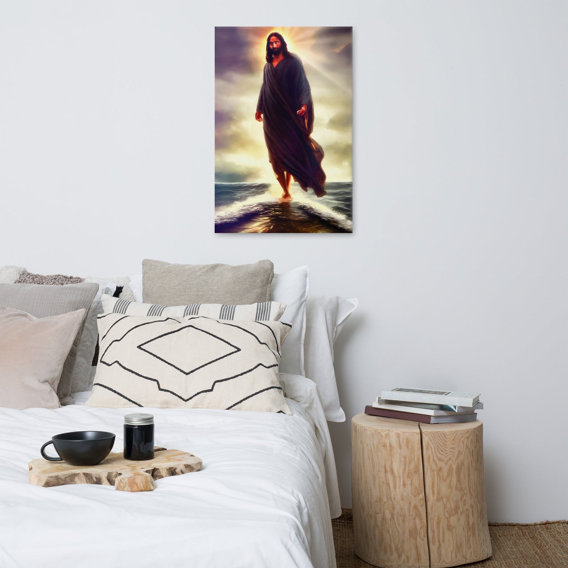 Jesus Painting, Jesus Walking on Water Wall Art Canvas Print