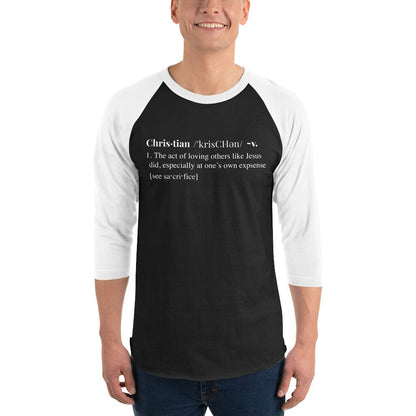 Christian Definition - White - 3/4 sleeve raglan shirt copy - Creation Awaits