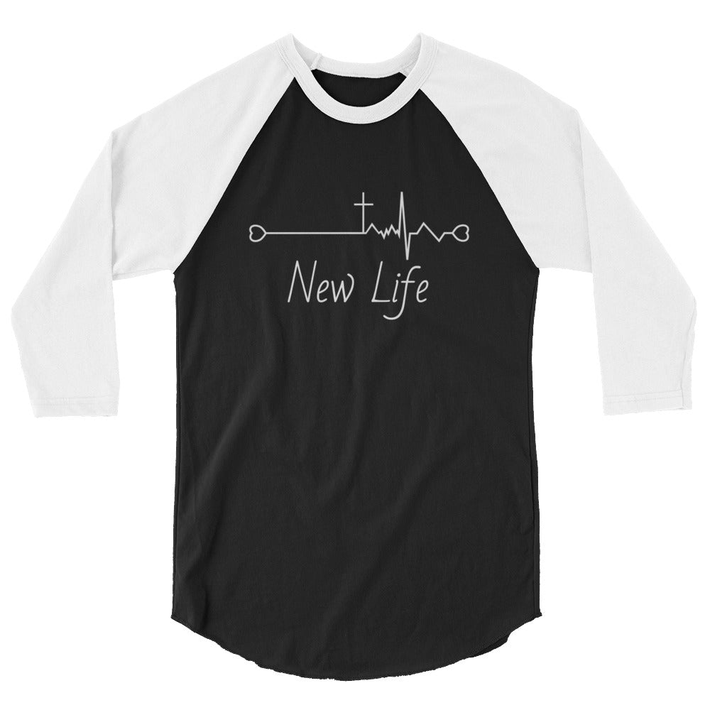 Christian New Life - White - 3/4 sleeve raglan shirt - Creation Awaits
