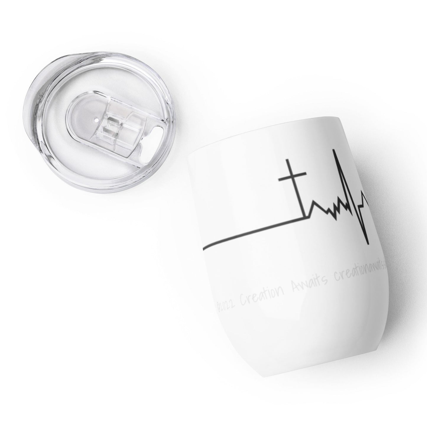 Christian New Life - Wine tumbler - White - Creation Awaits