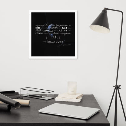 Framed poster Ephesians 2:1,4-5 Christian New Life - Creation Awaits