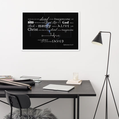 Framed poster Ephesians 2:1,4-5 Christian New Life - Creation Awaits