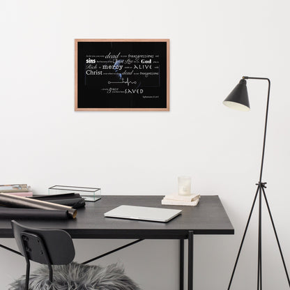 Framed poster Ephesians 2:1,4-5 Christian New Life - Creation Awaits