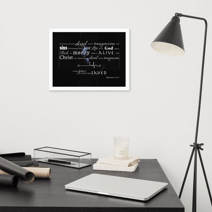 Framed poster Ephesians 2:1,4-5 Christian New Life - Creation Awaits