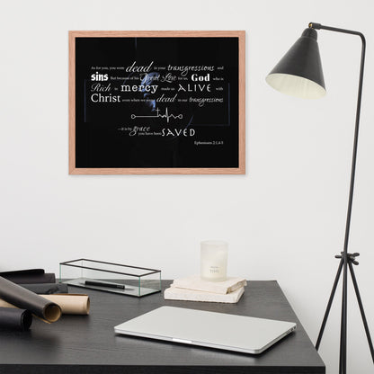 Framed poster Ephesians 2:1,4-5 Christian New Life - Creation Awaits