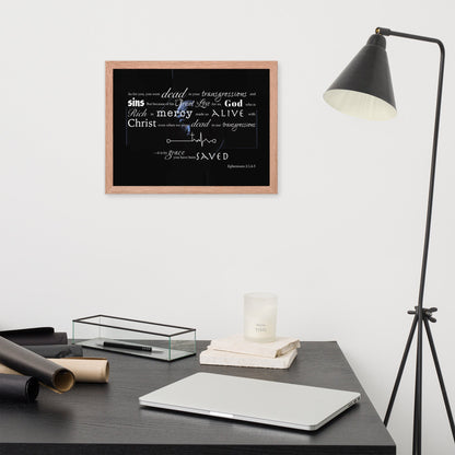 Framed poster Ephesians 2:1,4-5 Christian New Life - Creation Awaits