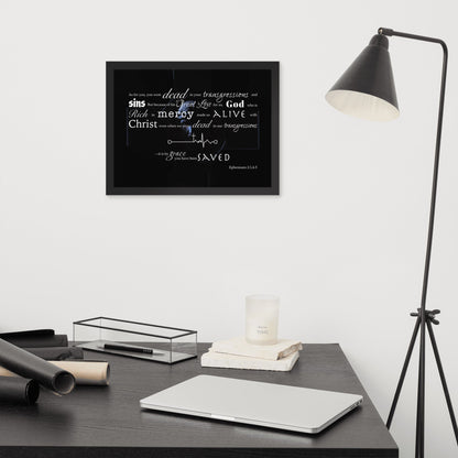 Framed poster Ephesians 2:1,4-5 Christian New Life - Creation Awaits