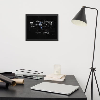 Framed poster Ephesians 2:1,4-5 Christian New Life - Creation Awaits