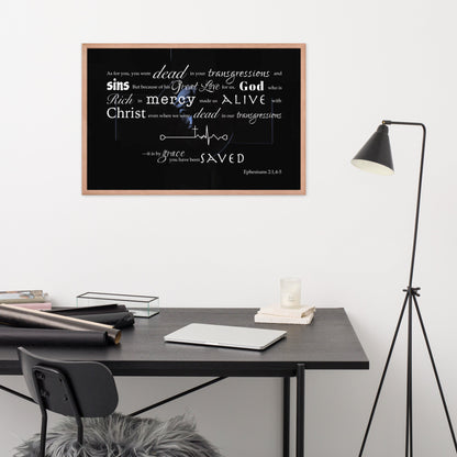 Framed poster Ephesians 2:1,4-5 Christian New Life - Creation Awaits