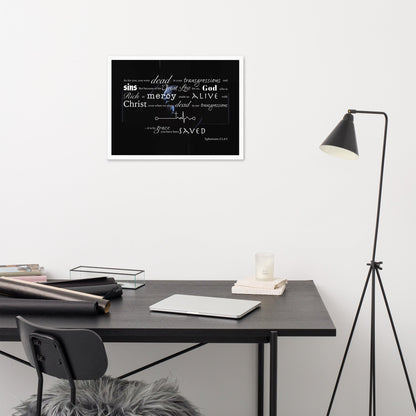 Framed poster Ephesians 2:1,4-5 Christian New Life - Creation Awaits
