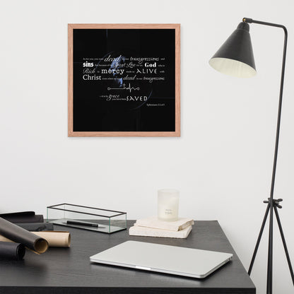 Framed poster Ephesians 2:1,4-5 Christian New Life - Creation Awaits