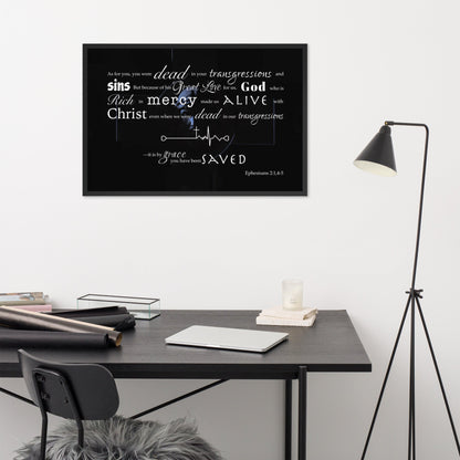 Framed poster Ephesians 2:1,4-5 Christian New Life - Creation Awaits