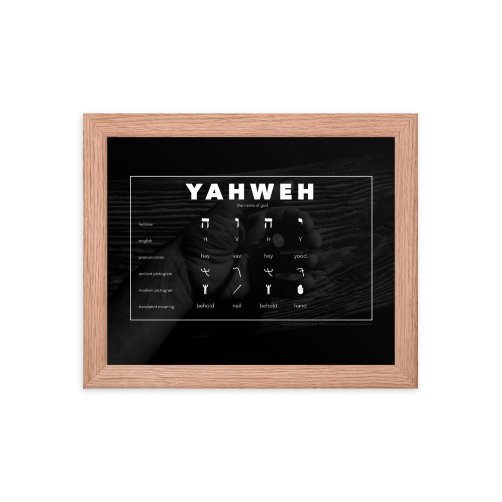 Framed poster - Living Word - Yahweh - Behold the Hand Behold the Nail - Creation Awaits