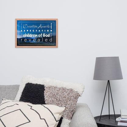 Framed poster - Romans 8:19 - Midnight Mountains - Creation Awaits