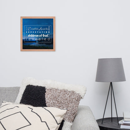Framed poster - Romans 8:19 - Midnight Mountains - Creation Awaits