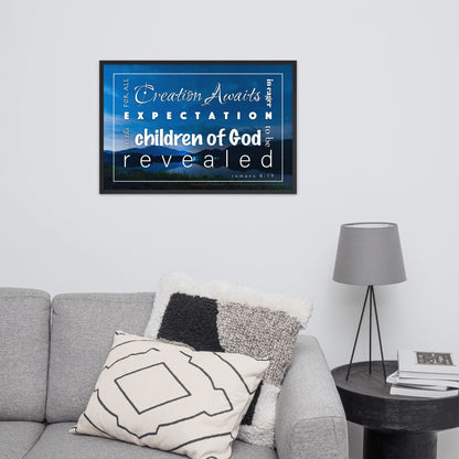 Framed poster - Romans 8:19 - Midnight Mountains - Creation Awaits