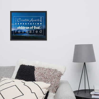 Framed poster - Romans 8:19 - Midnight Mountains - Creation Awaits