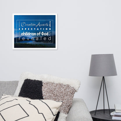 Framed poster - Romans 8:19 - Midnight Mountains - Creation Awaits