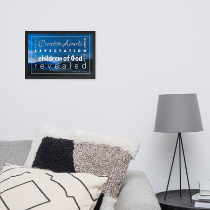 Framed poster - Romans 8:19 - Midnight Mountains - Creation Awaits