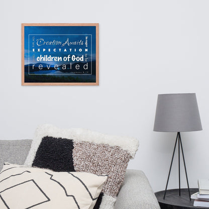 Framed poster - Romans 8:19 - Midnight Mountains - Creation Awaits