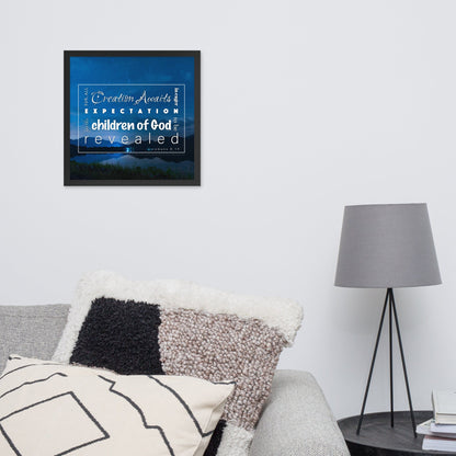 Framed poster - Romans 8:19 - Midnight Mountains - Creation Awaits