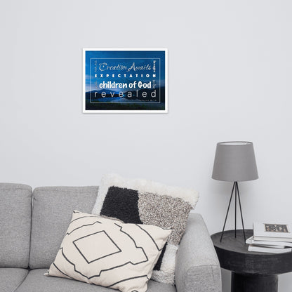 Framed poster - Romans 8:19 - Midnight Mountains - Creation Awaits