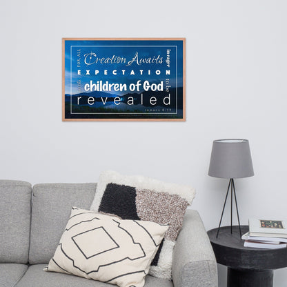 Framed poster - Romans 8:19 - Midnight Mountains - Creation Awaits