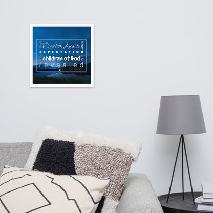 Framed poster - Romans 8:19 - Midnight Mountains - Creation Awaits