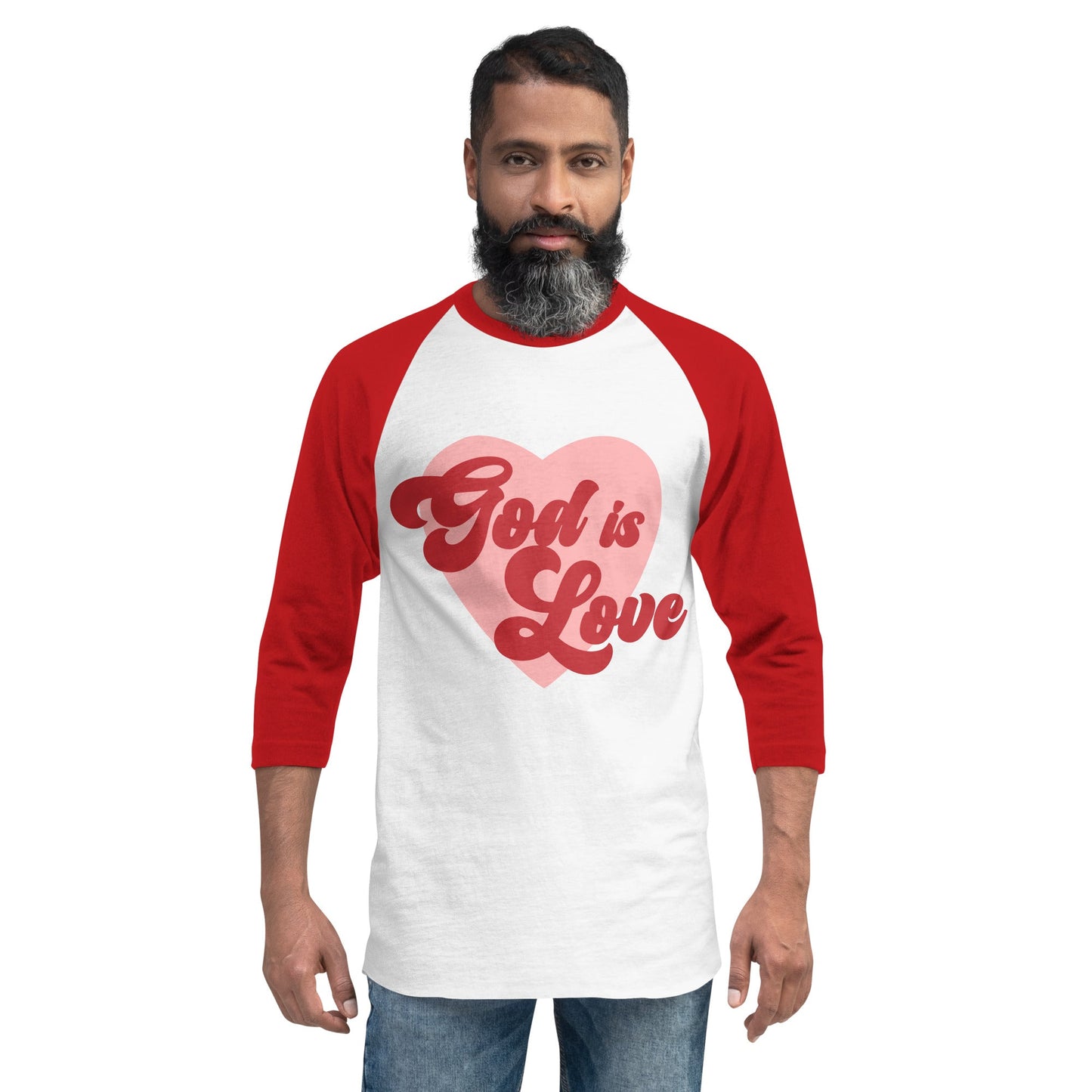 God is Love - 3/4 sleeve raglan shirt - Creation Awaits
