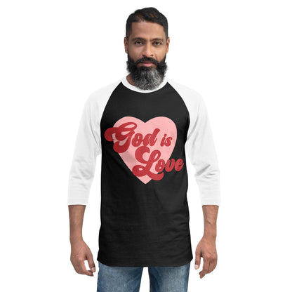 God is Love - 3/4 sleeve raglan shirt - Creation Awaits