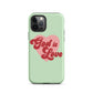 God is Love - Green - Tough iPhone case for iPhone 11 Pro Max & Mini, 12 Pro Max & Mini, 13 Pro Max & Mini, 14 Pro Max & Mini - Creation Awaits