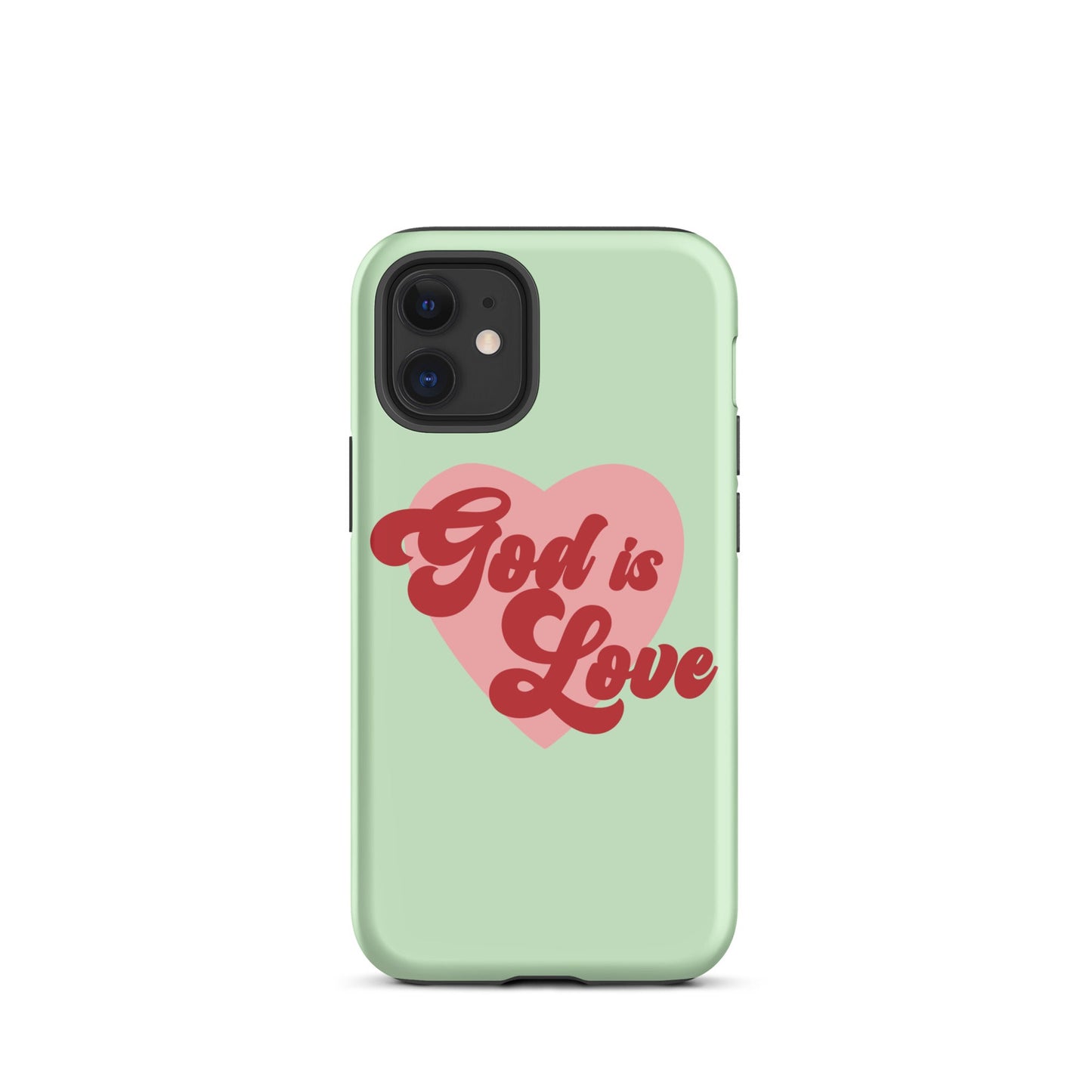 God is Love - Green - Tough iPhone case for iPhone 11 Pro Max & Mini, 12 Pro Max & Mini, 13 Pro Max & Mini, 14 Pro Max & Mini - Creation Awaits