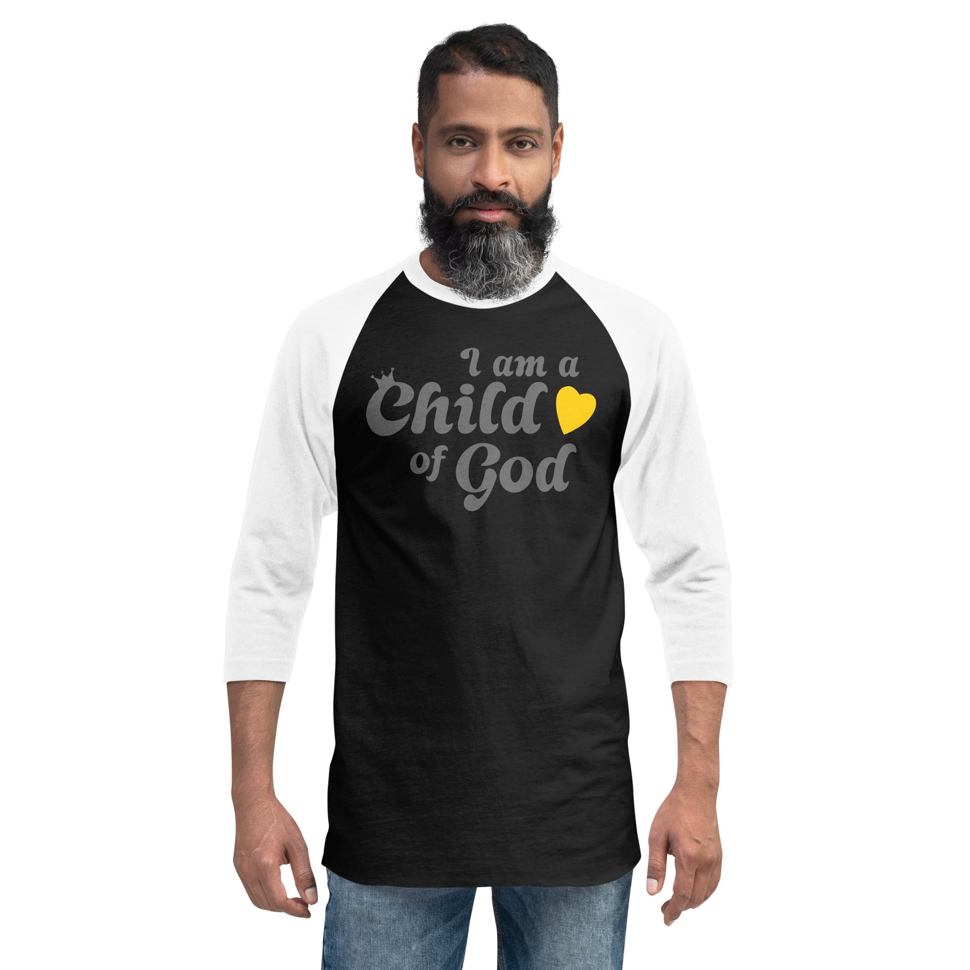 I am a Child of God - 3/4 sleeve raglan shirt - Creation Awaits