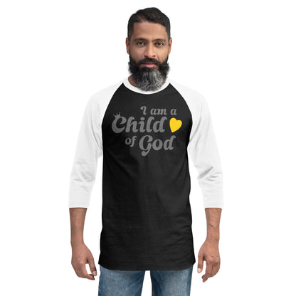 I am a Child of God - 3/4 sleeve raglan shirt - Creation Awaits