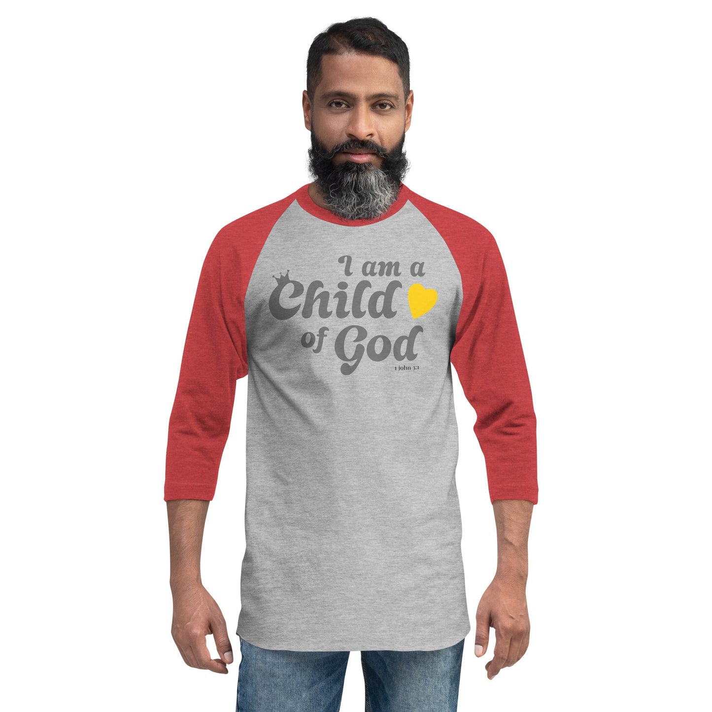 I am a Child of God - 3/4 sleeve raglan shirt - Creation Awaits