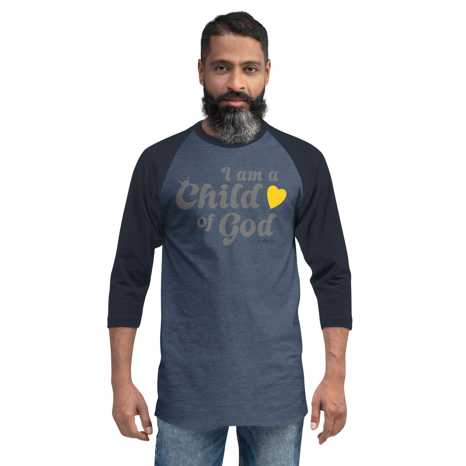 I am a Child of God - 3/4 sleeve raglan shirt - Creation Awaits