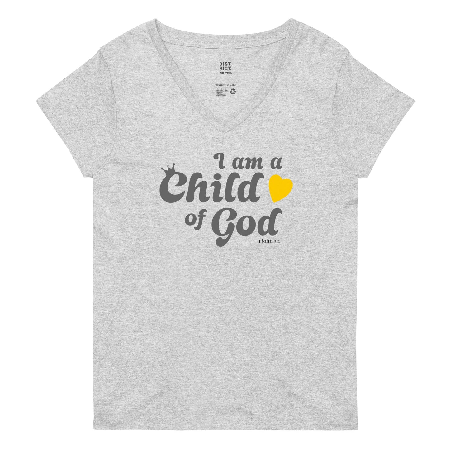 I am a Child of God - Women’s recycled v-neck t-shirt - Creation Awaits