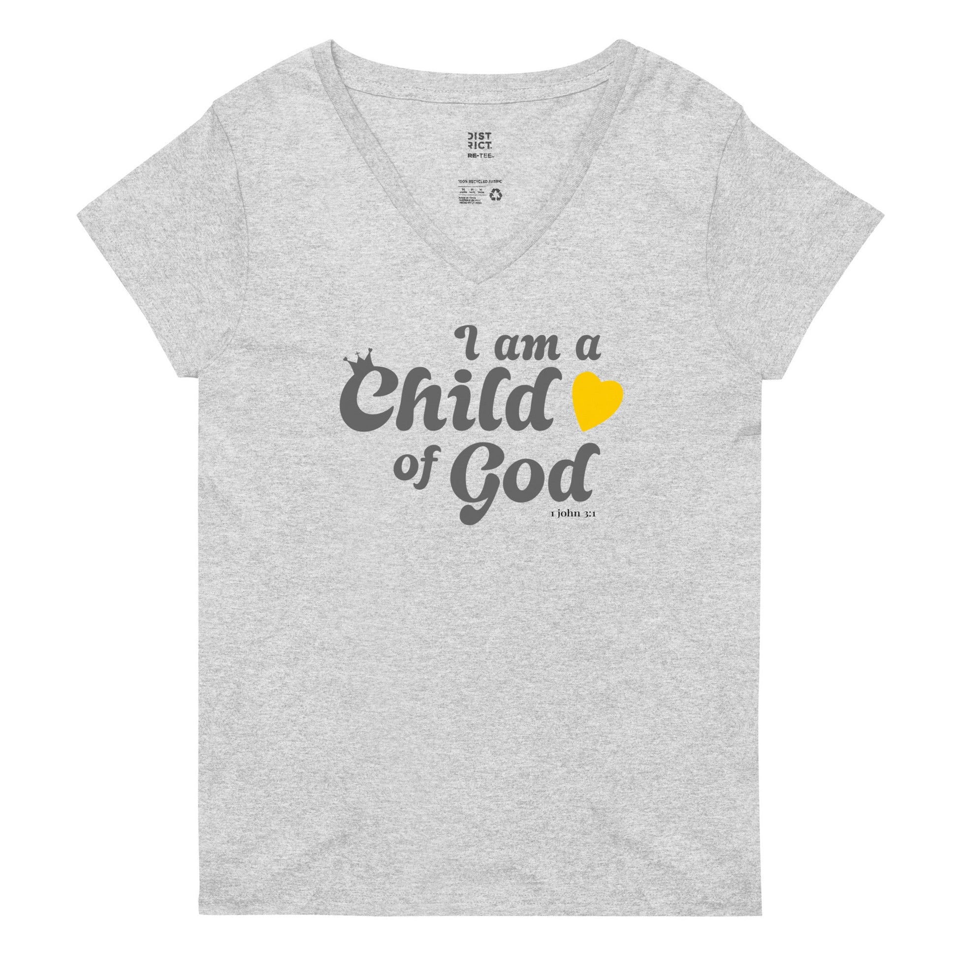 I am a Child of God - Women’s recycled v-neck t-shirt - Creation Awaits