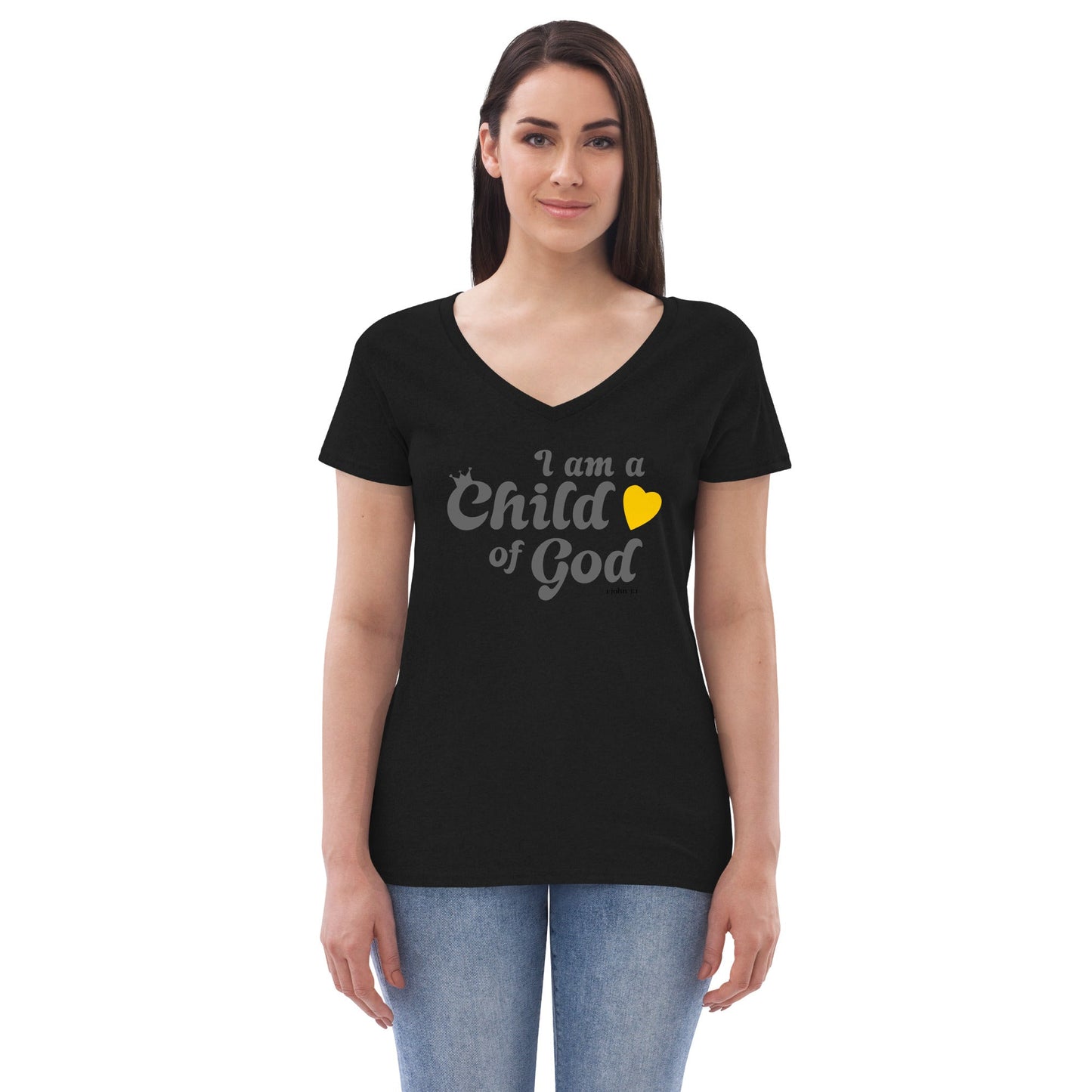 I am a Child of God - Women’s recycled v-neck t-shirt - Creation Awaits