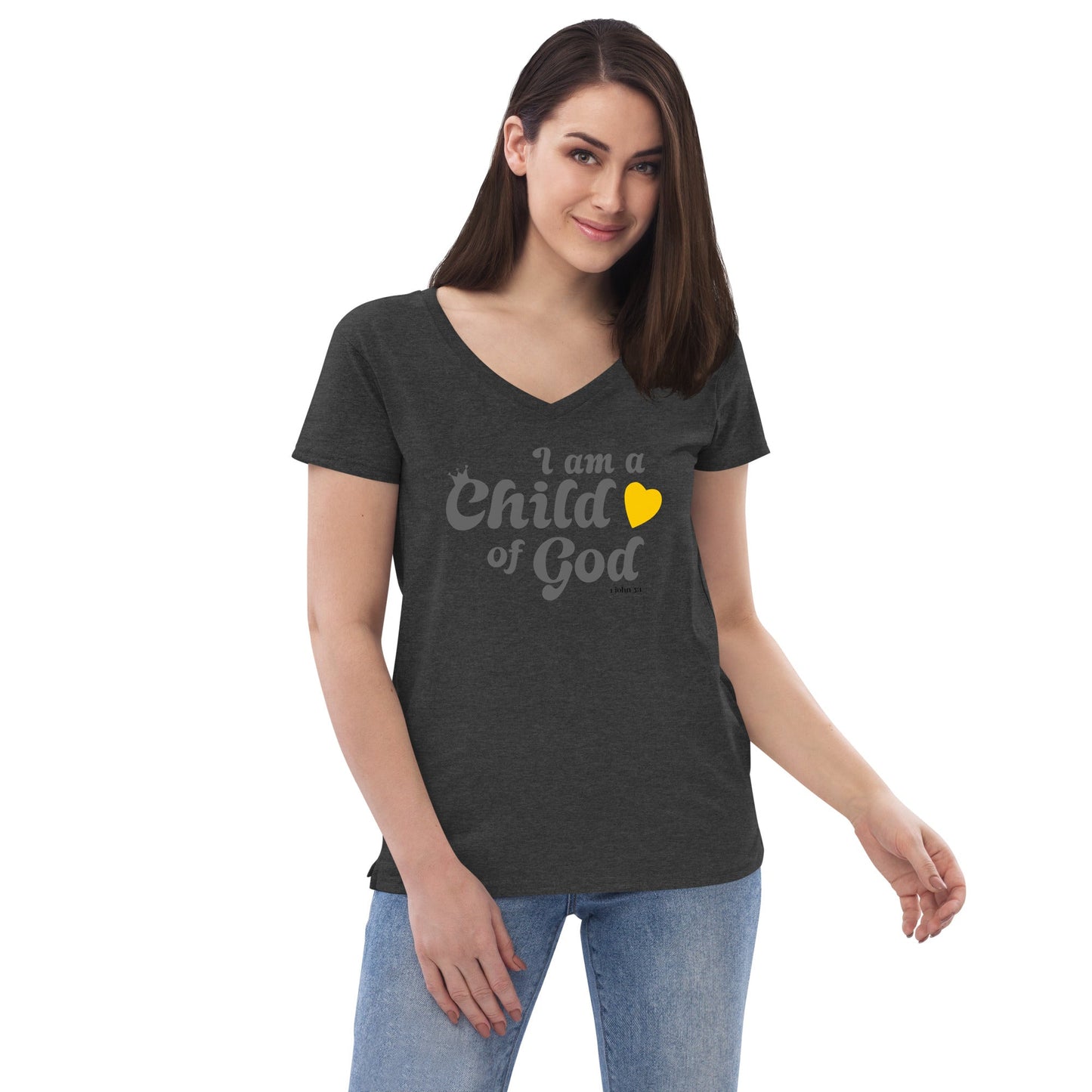 I am a Child of God - Women’s recycled v-neck t-shirt - Creation Awaits