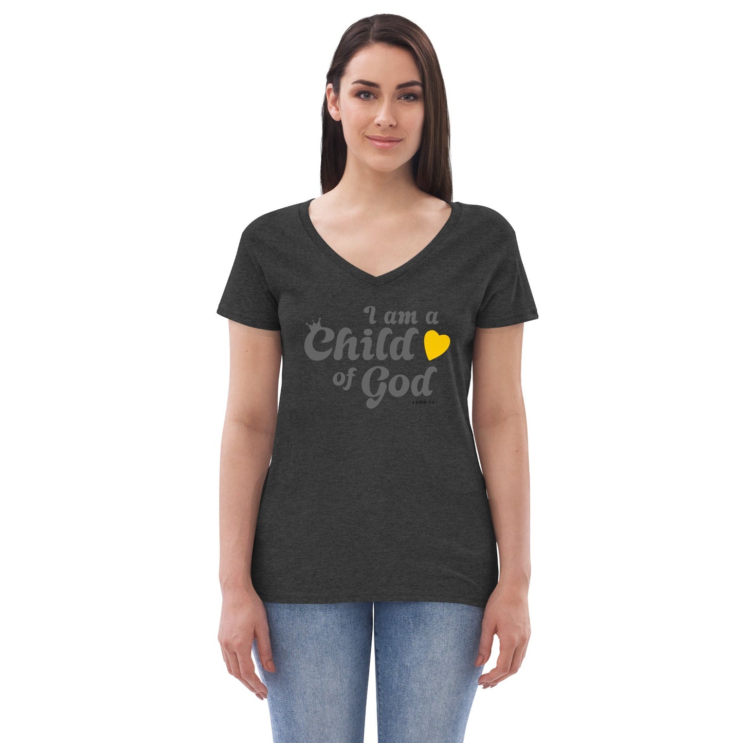 I am a Child of God - Women’s recycled v-neck t-shirt - Creation Awaits