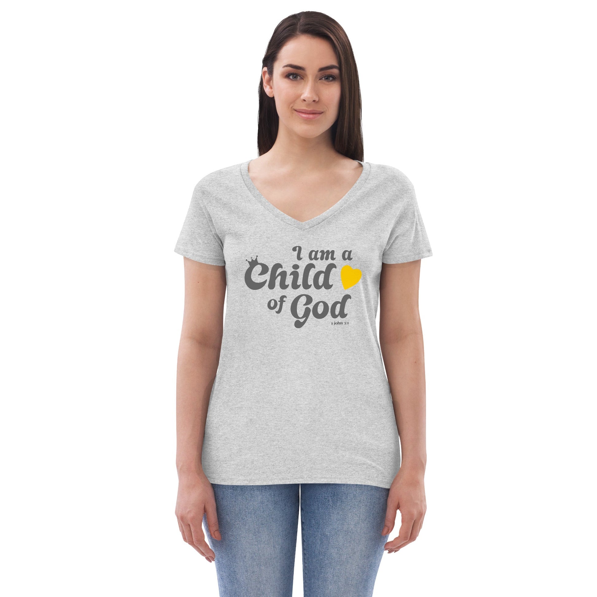 I am a Child of God - Women’s recycled v-neck t-shirt - Creation Awaits