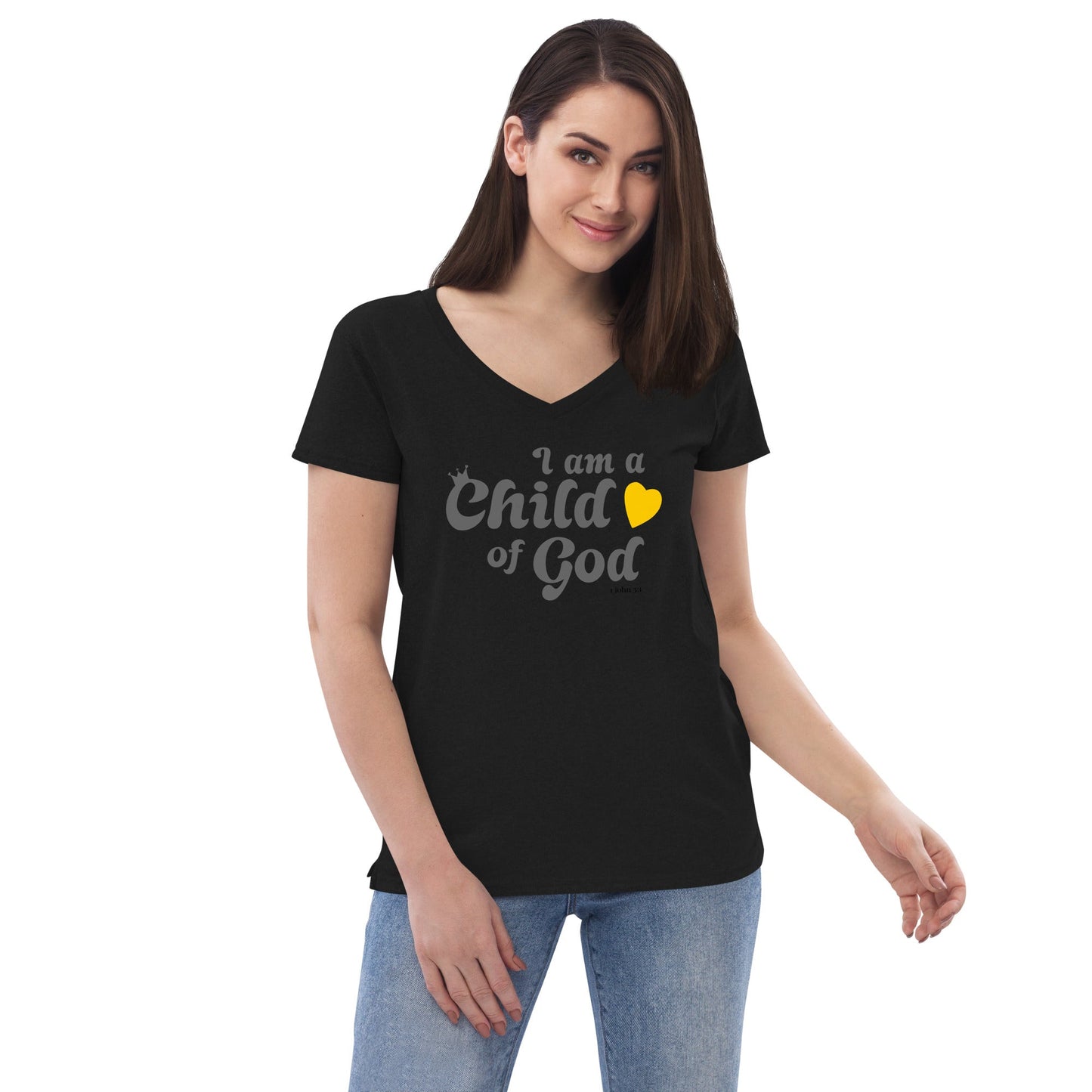 I am a Child of God - Women’s recycled v-neck t-shirt - Creation Awaits