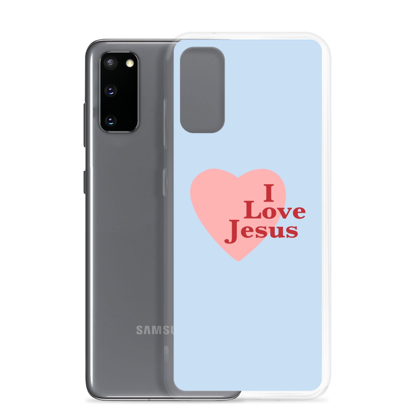 I Love Jesus - Blue Samsung Case for Galaxy S10, S10+, S10e, S20, S20 FE, S20 Plus, S20 Ultra, S21, S21 Plus, S21 Ultra, S21 - Creation Awaits