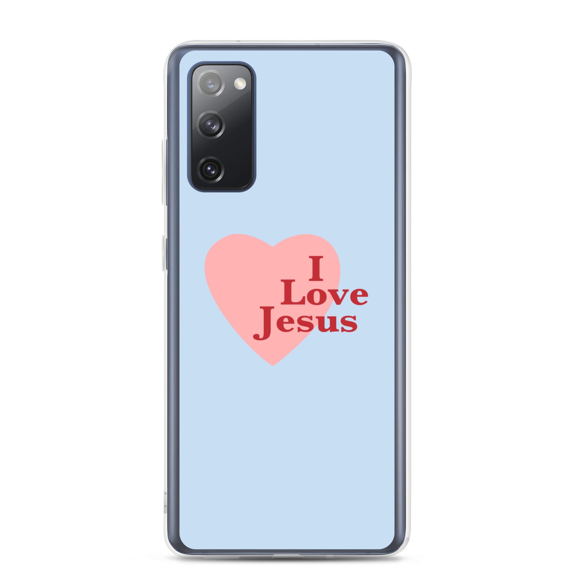 I Love Jesus - Blue Samsung Case for Galaxy S10, S10+, S10e, S20, S20 FE, S20 Plus, S20 Ultra, S21, S21 Plus, S21 Ultra, S21 - Creation Awaits