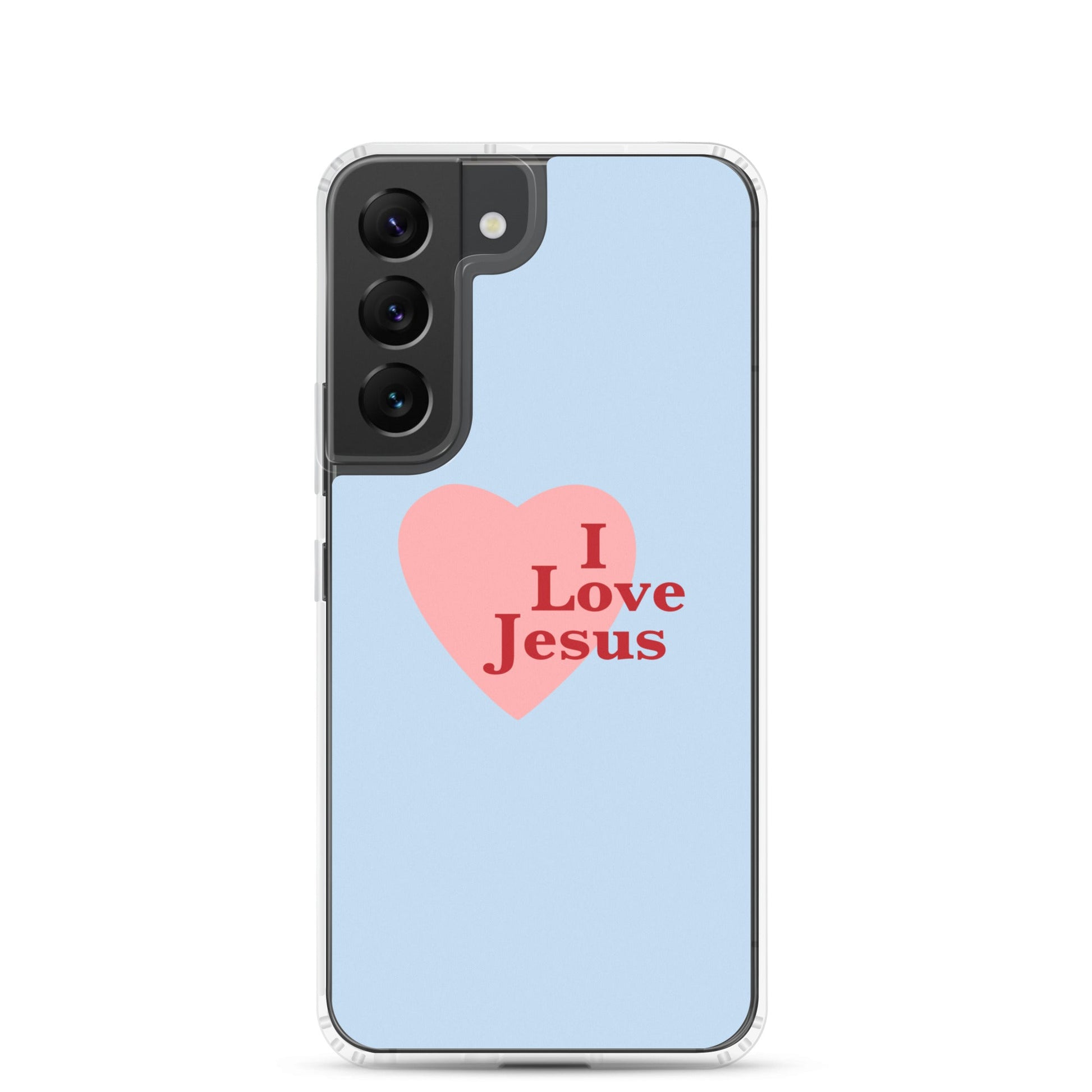 I Love Jesus - Blue Samsung Case for Galaxy S10, S10+, S10e, S20, S20 FE, S20 Plus, S20 Ultra, S21, S21 Plus, S21 Ultra, S21 - Creation Awaits