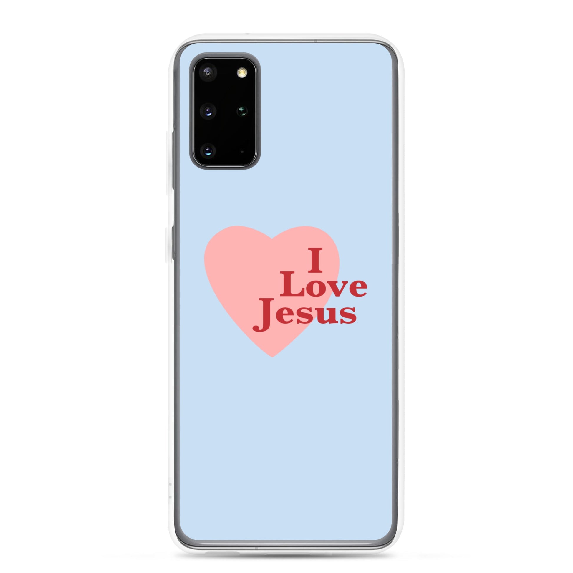 I Love Jesus - Blue Samsung Case for Galaxy S10, S10+, S10e, S20, S20 FE, S20 Plus, S20 Ultra, S21, S21 Plus, S21 Ultra, S21 - Creation Awaits