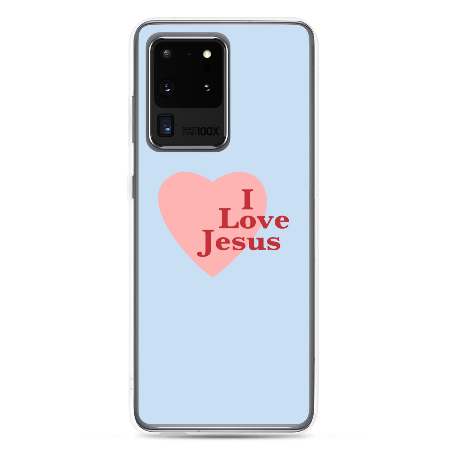 I Love Jesus - Blue Samsung Case for Galaxy S10, S10+, S10e, S20, S20 FE, S20 Plus, S20 Ultra, S21, S21 Plus, S21 Ultra, S21 - Creation Awaits